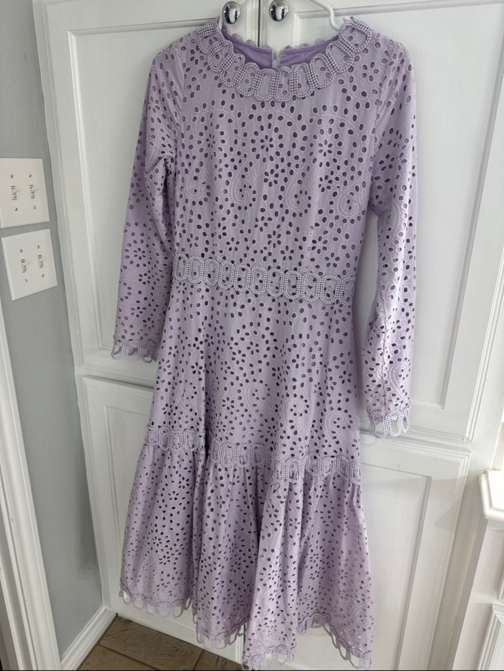 Dainty Jewells Lavender Eyelet Midi Dress